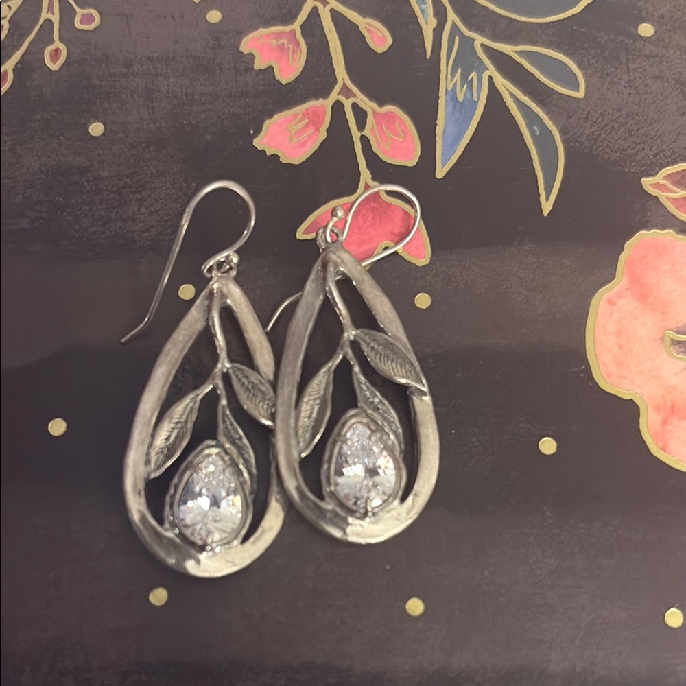 Vintage Sterling Silver Teardrop Earrings